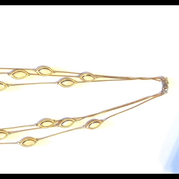 Multi strand Necklace cream diamond station beads - Picture 4 of 7